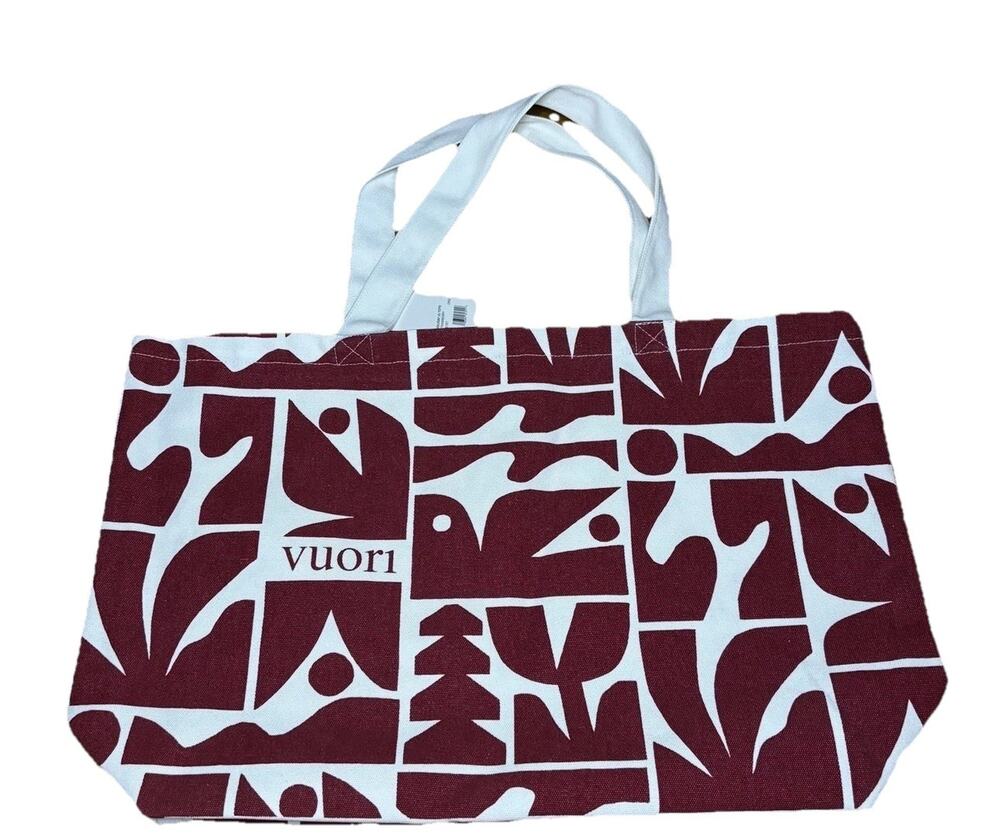 Vuori Cody Hudson Limited Edition Canvas Tote Bag Red White Oversized NEW